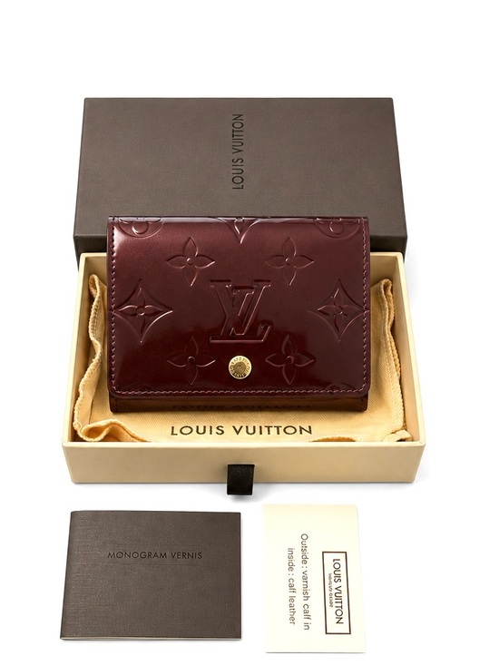 Louis Vuitton Handbags - Louis Vuitton Amarante Burgandy Monogram Vernis Mini Card Holder Wallet